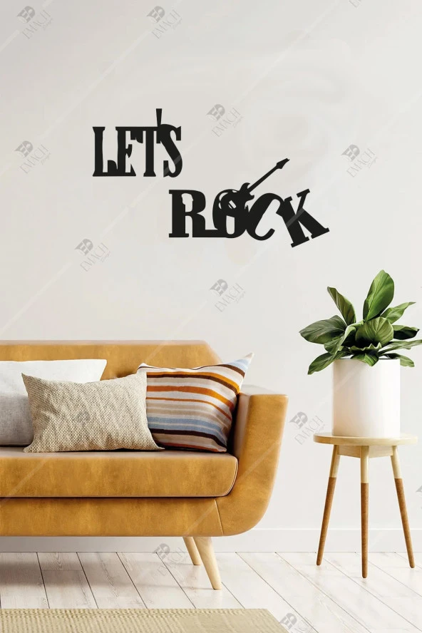 Let's Rock Ahşap Duvar Dekorasyon Ürünü