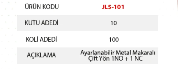 JAMESON JLS 101 Limit Swıtch Ayarlanabilir Metal Makaralı Çift Yöne - 2