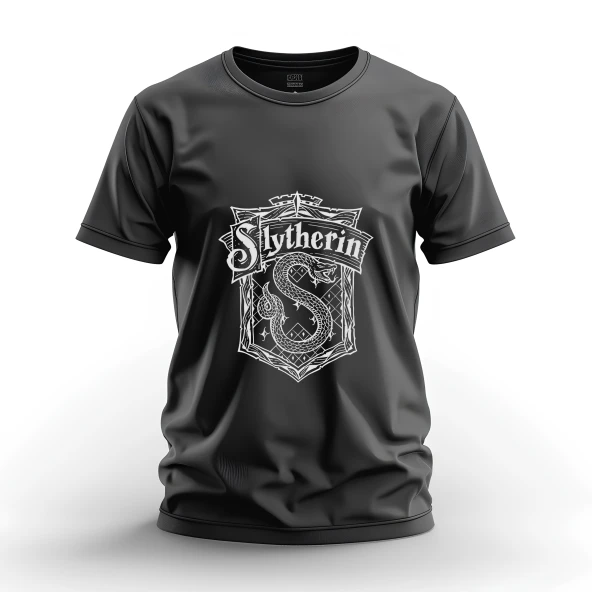 Harry Potter - Slytherin Siyah - Baskılı T-shirt