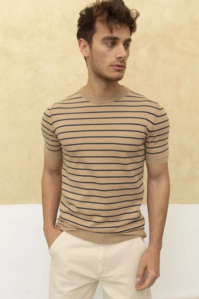 Çizgili Polo Yaka T-Shirt - 12