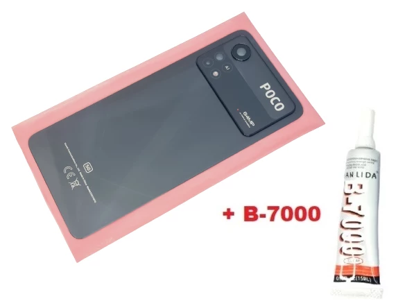 Xiaomi POCO X4 PRO Arka Pil Kapağı (Full Lensli CAM+B-7000) SİYAH ürün görseli 1