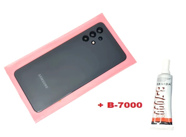 Samsung Galaxy A32 A325 Arka Pil Batarya Kapağı (FULL Kamera Lensli+B-7000) SİYAH ürün görseli 1