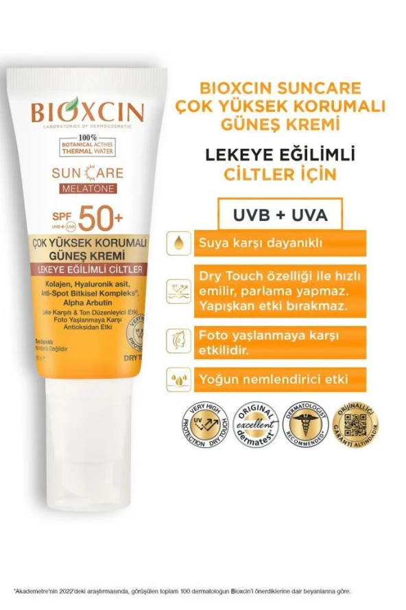 Bioxcin Sun Care Melatone Lekeye Eğilimli Ciltler İçin Güneş Kremi 50 ml - 5
