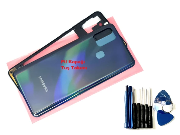 Samsung Galaxy A21S FULL ORJ KASA Arka Pil Batarya Kapağı (TAMİR SETİ) SİYAH
