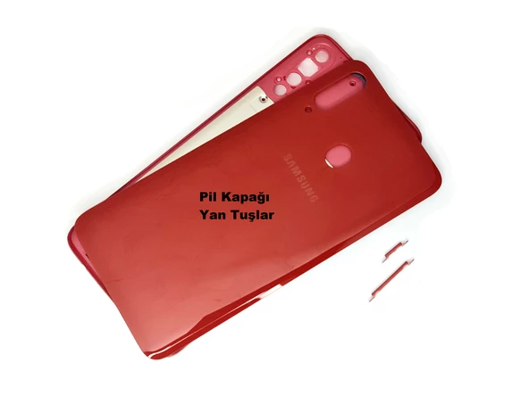 Samsung Galaxy A20S FULL ORJ KASA Arka Pil Batarya Kapağı (TAMİR SETİ) KIRMIZI - 2