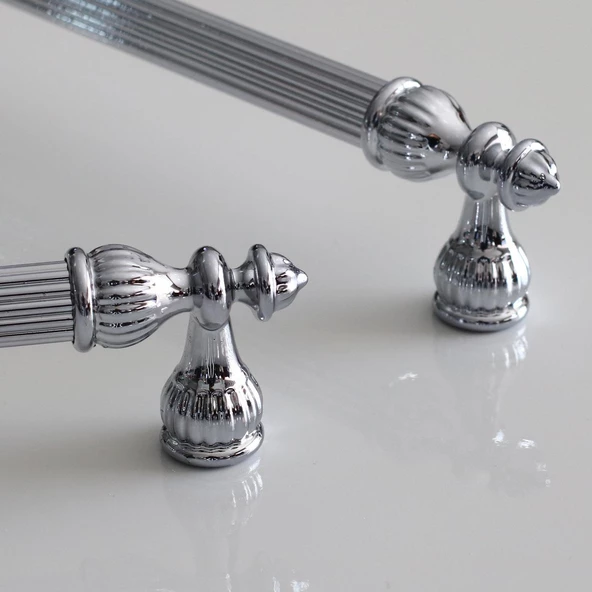 Şah 96 mm Krom Renk Kulp Metal Mobilya Dolap Çekmece Kapak Mutfak Kulpları Kulbu Dolabı Kulpu - Resim 2