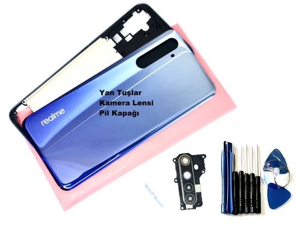 Oppo Reno 6 FULL ORJ KASA Arka Pil Batarya Kapağı (TAMİR SETİ) MAVİ ürün görseli 1