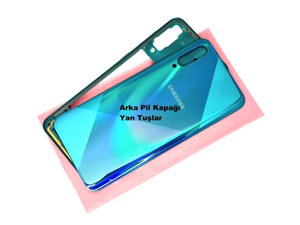 Samsung Galaxy A50S (A507) FULL ORJ KASA Arka Pil Batarya Kapağı (TAMİR SETİ) YEŞİL - Resim 2