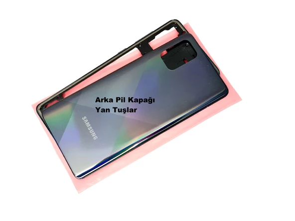 Samsung Galaxy A71 (A715) FULL ORJ KASA Arka Pil Batarya Kapağı (TAMİR SETİ) SİYAH - Resim 2