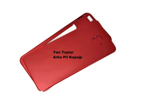 Samsung Galaxy J6 Plus FULL ORJ KASA Arka Pil Batarya Kapağı (TAMİR SETİ) KIRMIZI - Resim 2