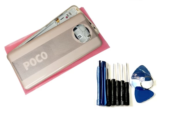 Xiaomi POCO X3 / Poco X3 Nfc FULL ORJ KASA Arka Pil Kapağı (TAMİR SETİ) GOLD