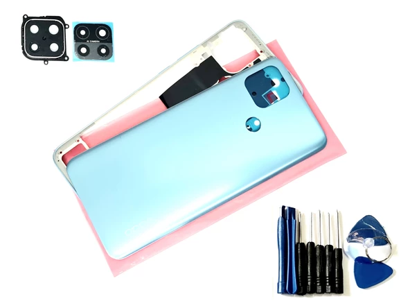 Oppo A15 A15S Full KASA Arka Pil Kapağı (TAMİR SETİ) MAVİ ürün görseli 1