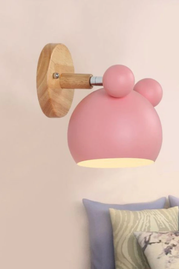 Vinner Pollys Pembe Genç Odası Ahşap Detaylı Aplik