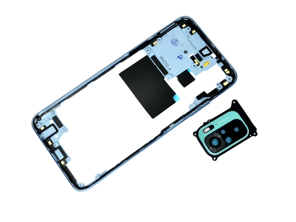 Xiaomi Redmi NOTE 10S (4G) KASA Arka Pil Batarya Kapağı (TAMİR SETİ) MAVİ - Resim 4