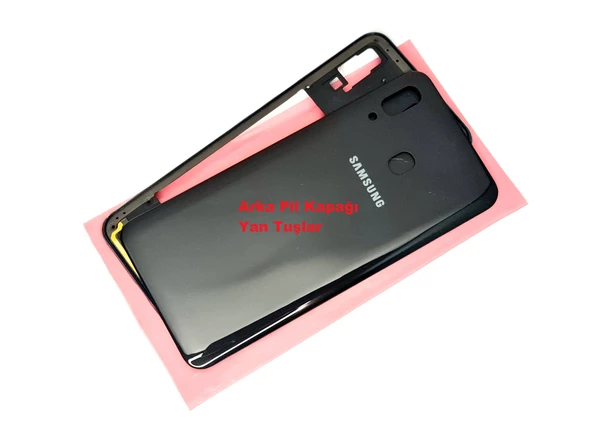 Samsung Galaxy A20 A 205 KASA Arka Pil Batarya Kapağı (TAMİR SETİ) SİYAH - 2