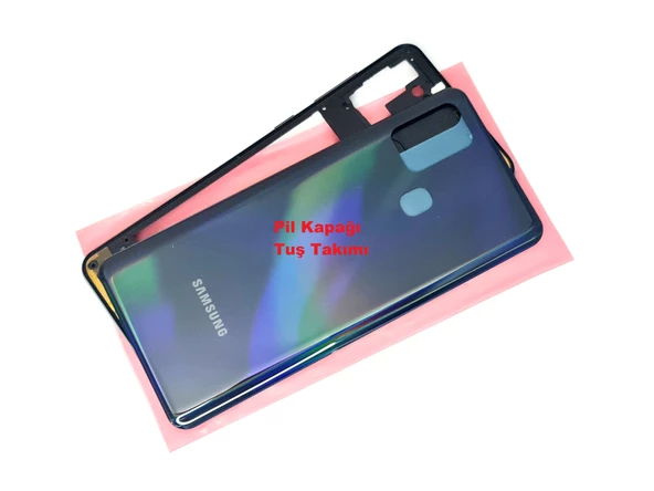 Samsung Galaxy A21S KASA Arka Pil Batarya Kapağı (TAMİR SETİ) SİYAH - Resim 2