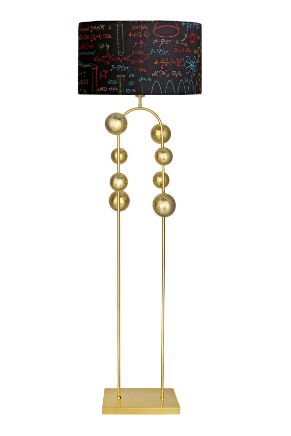 Vinner Cabil Gold Kaplama Metal Lambader - Kimya Desenli