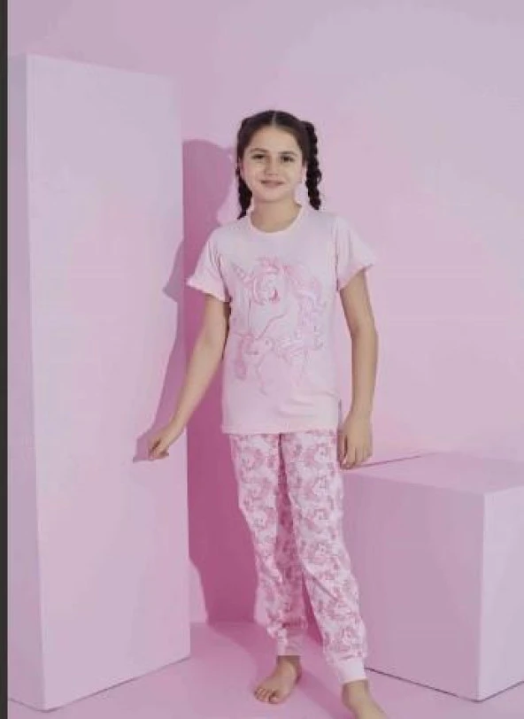 Kız Çocuk Unicorn Pijama Takımı 2628