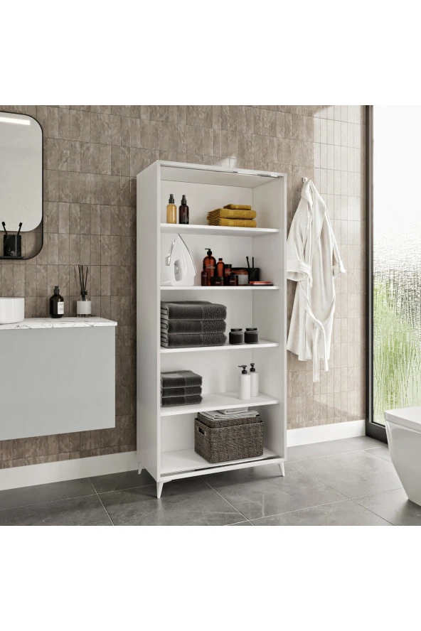 KZNMOB HOME Sürgülü Çok Amaçlı Banyo Dolabı - Tamamı 1. Kalite Mdf - 3