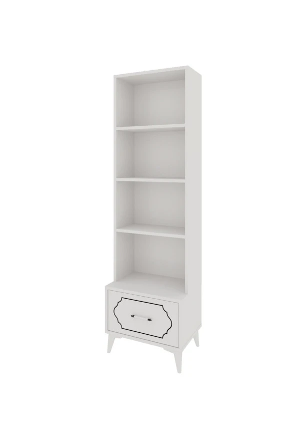 KZNMOB HOME Hayal Modern Çekmeceli MDF Kitaplık Beyaz - Tamamı 1. Kalite Mdf - 4