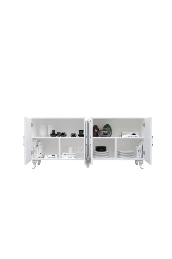 KZNMOB HOME Stil 4 Kapaklı Çok Amaçlı Modern Konsol - Tamamı 1. Kalite Mdf - 5