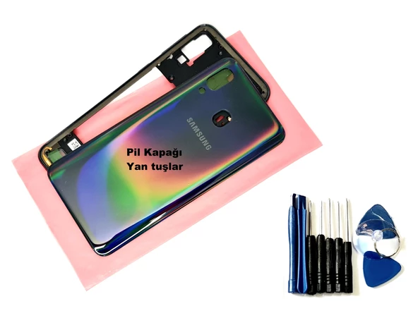 Samsung Galaxy A40 A 405 KASA Arka Pil Batarya Kapağı (TAMİR SETİ) SİYAH