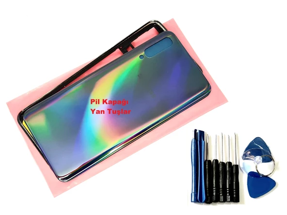 Samsung Galaxy A50 A505 KASA Arka Pil Batarya Kapağı (TAMİR SETİ) SİYAH