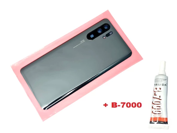 Tkgz Huawei Uyumlu P30 PRO Arka Kapak Batarya Pil Kapağı (LENSLİ CAM) (B-7000) SİYAH ürün görseli 1