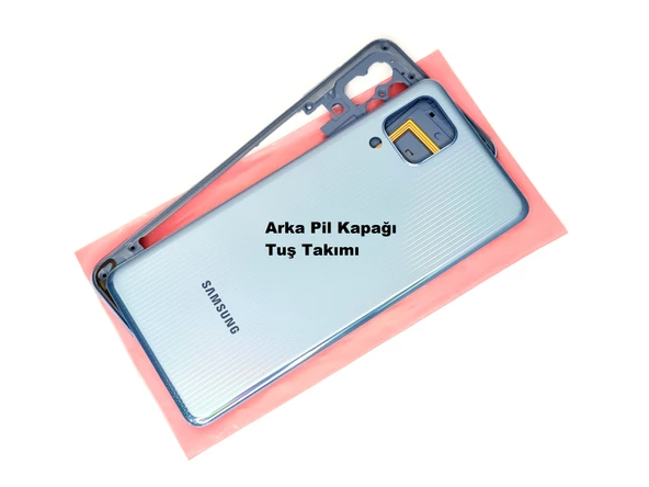 Samsung Galaxy M32 KASA Arka Pil Batarya Kapağı (TAMİR SETİ) MAVİ - Resim 2