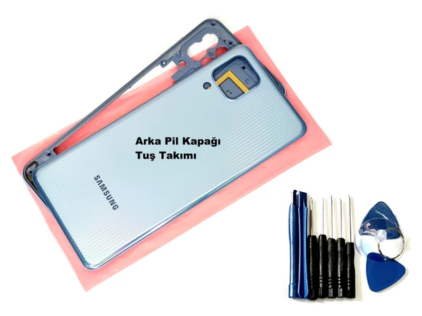 Samsung Galaxy M32 KASA Arka Pil Batarya Kapağı (TAMİR SETİ) MAVİ ürün görseli
