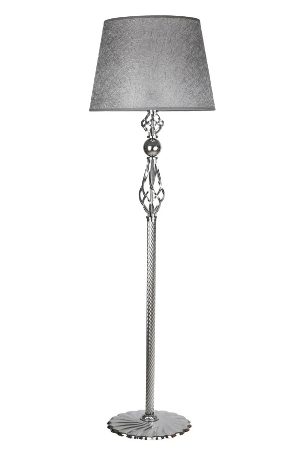 Vinner Krom Kaplama Şelale Paslanmaz Metal Modern Lambader - Gri Kırçıl