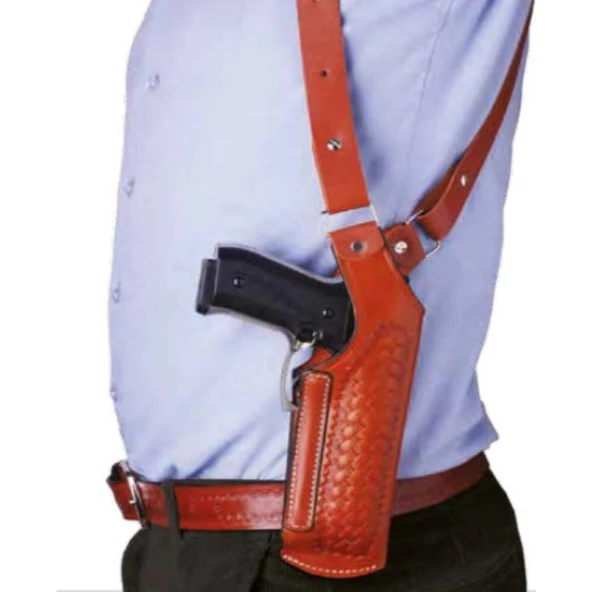 Yaylı Koltuk Altı Deri Kılıf Kahverengi - Resim 4