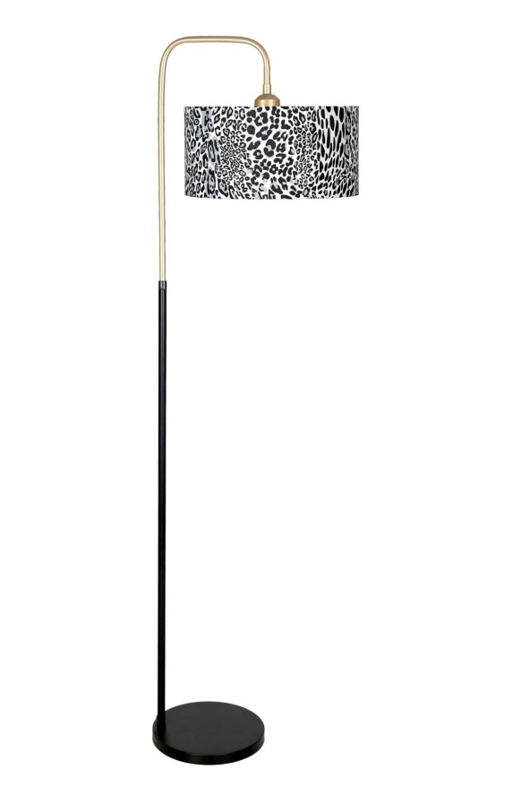 Vinner Potenza Eskitme Detaylı Siyah Metal Lambader - Leopar