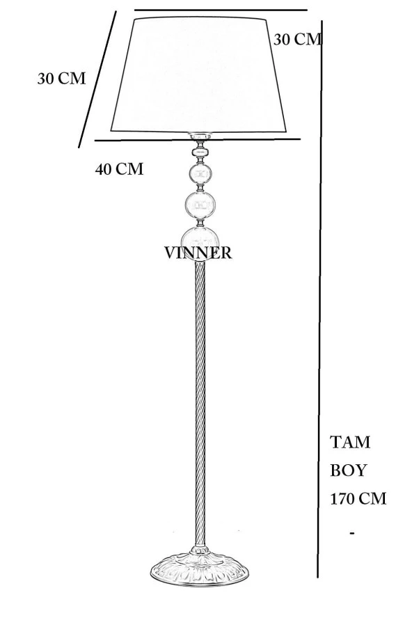 Vinner Vega Eskitme Üçlü Küre Tek Ayaklı Metal Lambader - Koyu Hasır Kahve