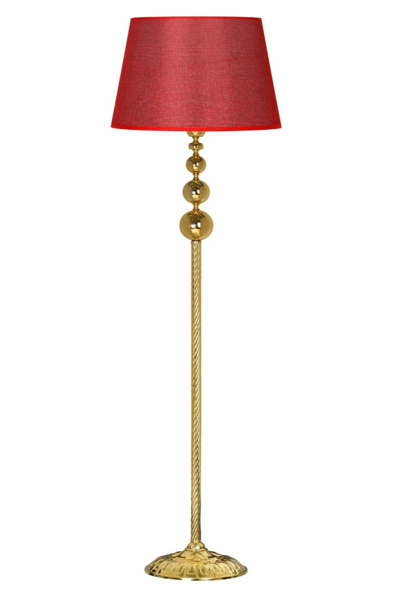 Vinner Vega Gold Üçlü Küre Tek Ayaklı Metal Lambader Pre Kırmızı