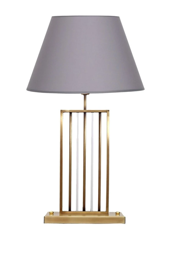 Vinner 2201-ab267 Kristal Çubuk Detaylı Eskitme Kaplama Metal Abajur - Gri