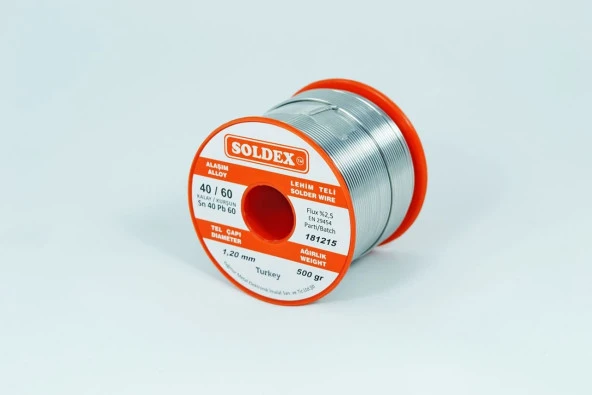 Soldex 1.2 mm 500 gr Lehim Teli Sn40  Pb60