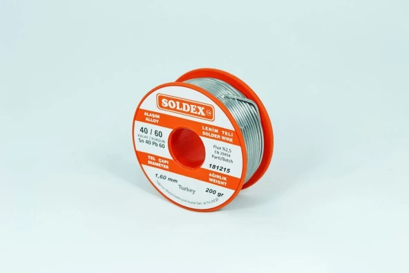 Soldex 1.6 mm 200 gr Lehim Teli Sn40  Pb60