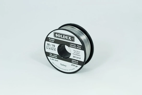 Soldex 1.6 mm 500 gr Lehim Teli Sn30  Pb70