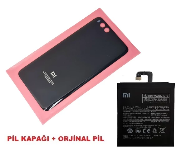 Xiaomi Mi NOTE 3 Arka Kapak Batarya Pil Kapağı + PİL (CAM) SİYAH - 1