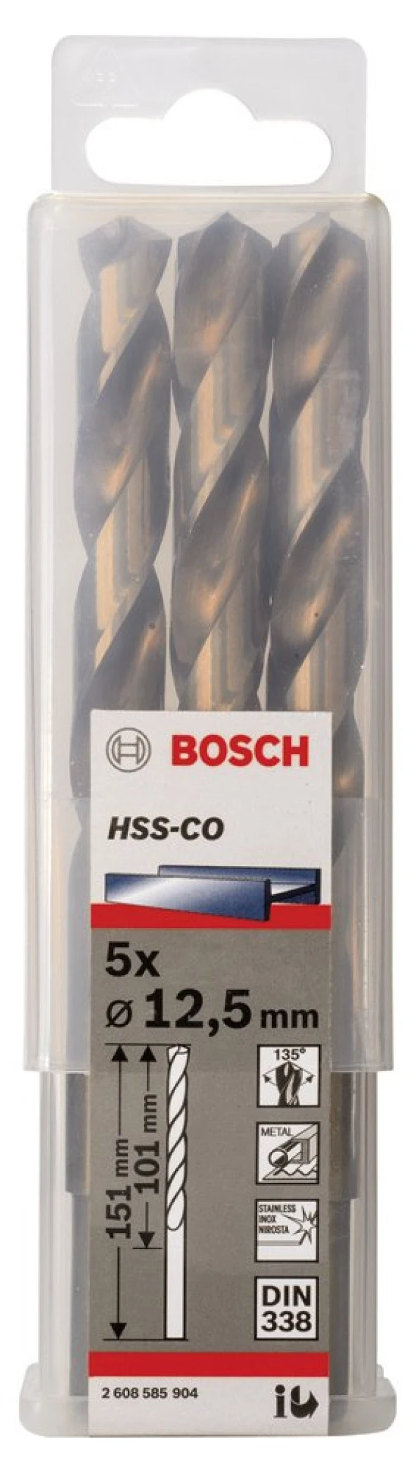 Bosch - HSS-Co Metal Matkap Ucu 12,5*151 mm 5'li Paket - 2