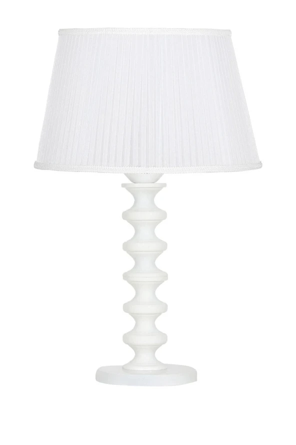 Vinner Beyaz Kaplama Jasmine Series Ab-5806 Metal Abajur Pileli Beyaz