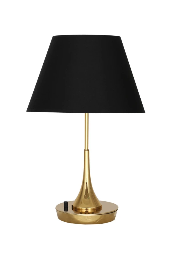 Vinner Bugle Gold Kaplama Dimmerli Metal Abajur - Siyah