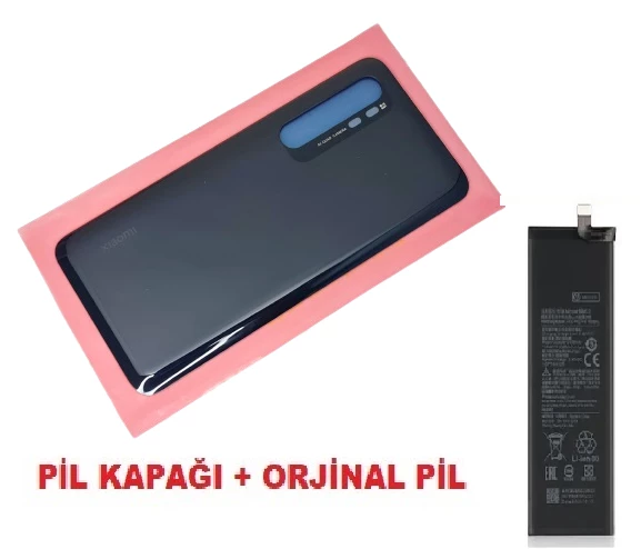 Xiaomi Mi NOTE 10 Lite Arka Kapak Batarya Pil Kapağı + PİL (CAM) SİYAH ürün görseli 1