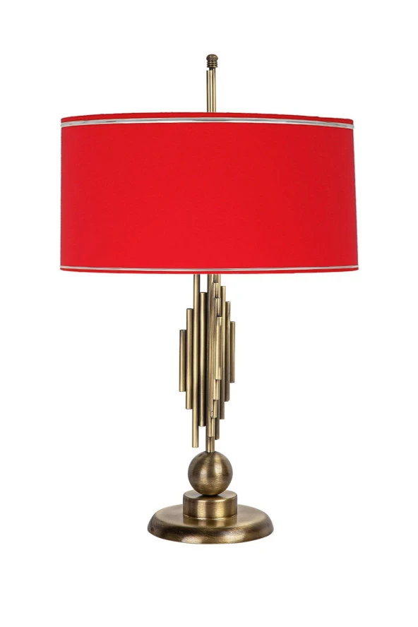Vinner Marche Mka-01 Eskitme Mat Gold Metal Abajur - Krom Kırmızı