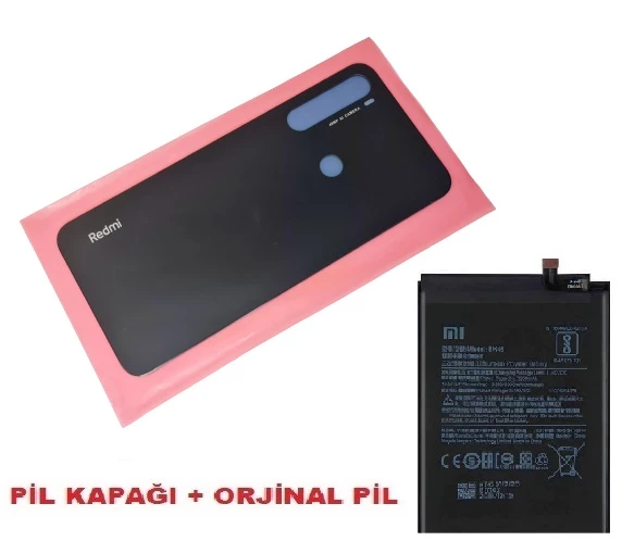 Xiaomi Redmi NOTE 8 Arka Pil Batarya Kapağı + PİL (CAM) SİYAH
