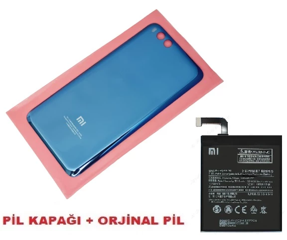 Xiaomi Mi 6 Arka Kapak Batarya Pil Kapağı + PİL (CAM) MAVİ