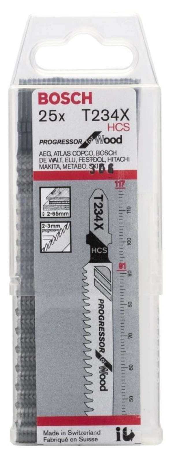 Bosch - Kademeli Artan Dişli Serisi Ahşap İçin T 234 X Dekupaj Testeresi Bıçağı - 25'Li Paket - 2