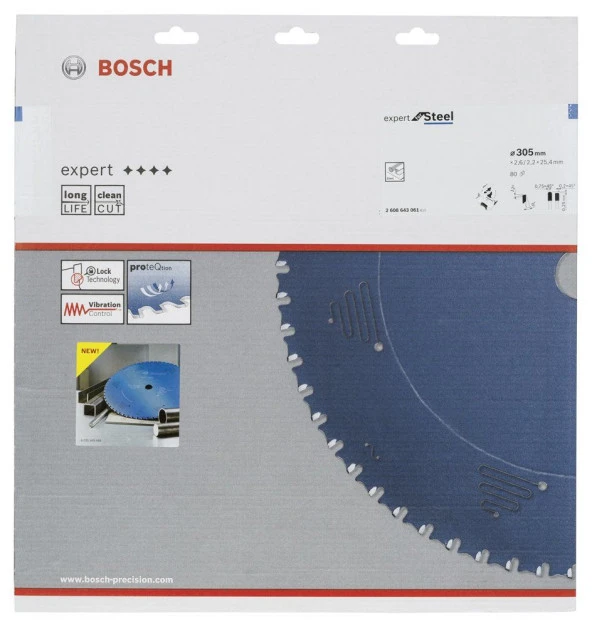 Bosch - Expert Serisi Metal için Daire Testere Bıçağı 305*25,40 mm 80 Diş - 2