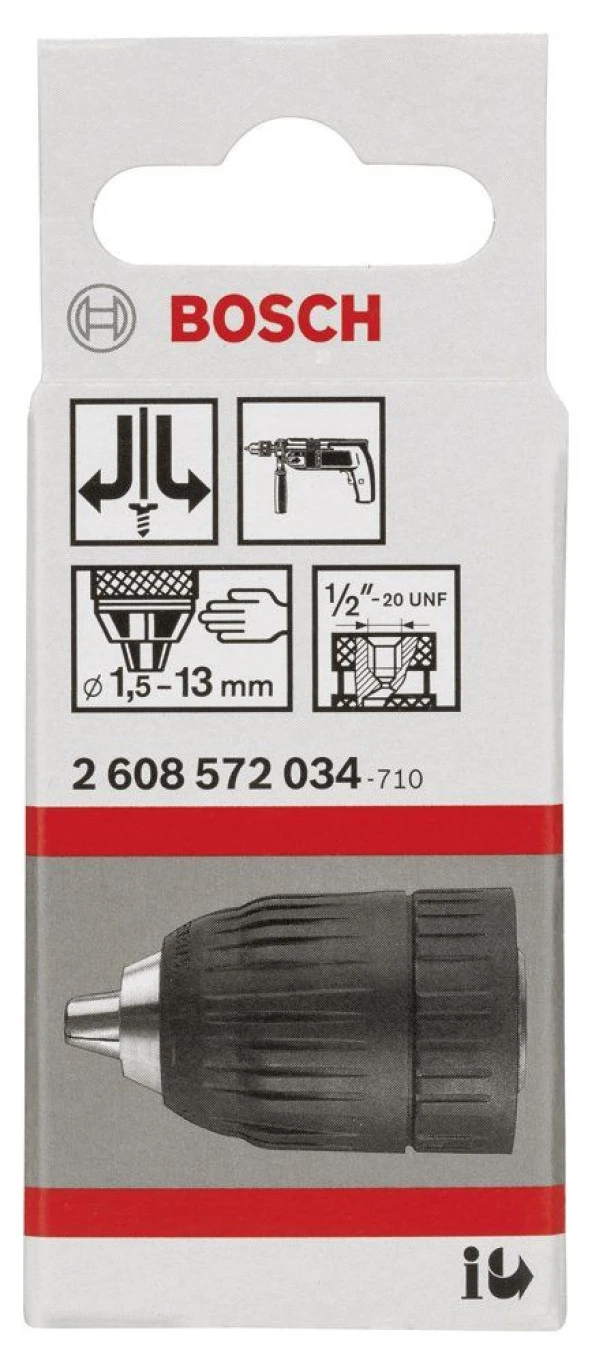 Bosch - 2-13 mm - 1/2''-20 Anahtarsız Mandren - 2